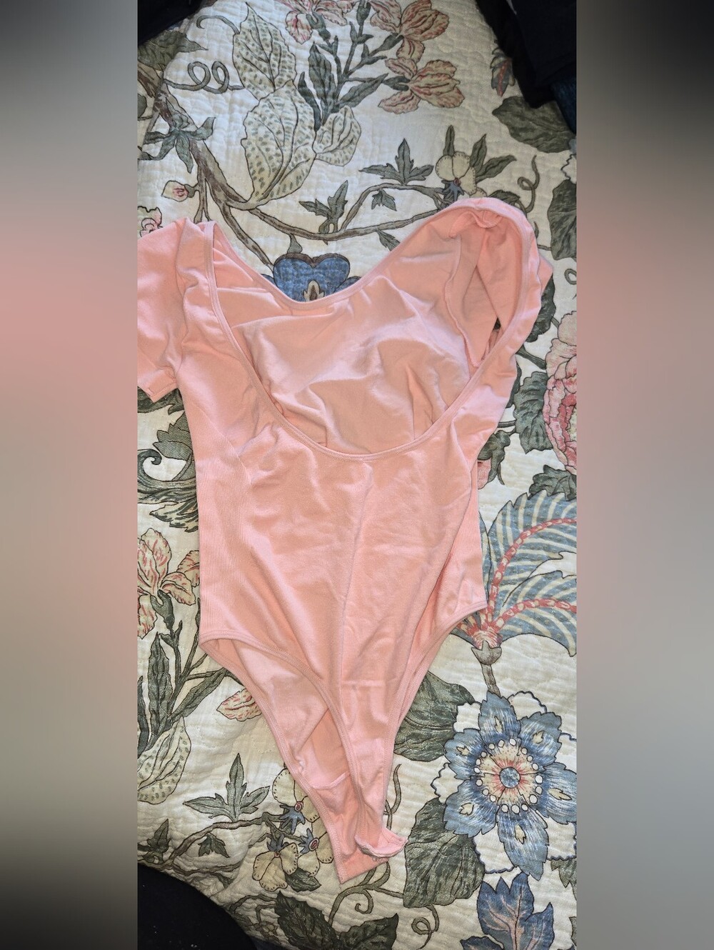 Light Pink Scoop-Back Bandeau Bodysuit